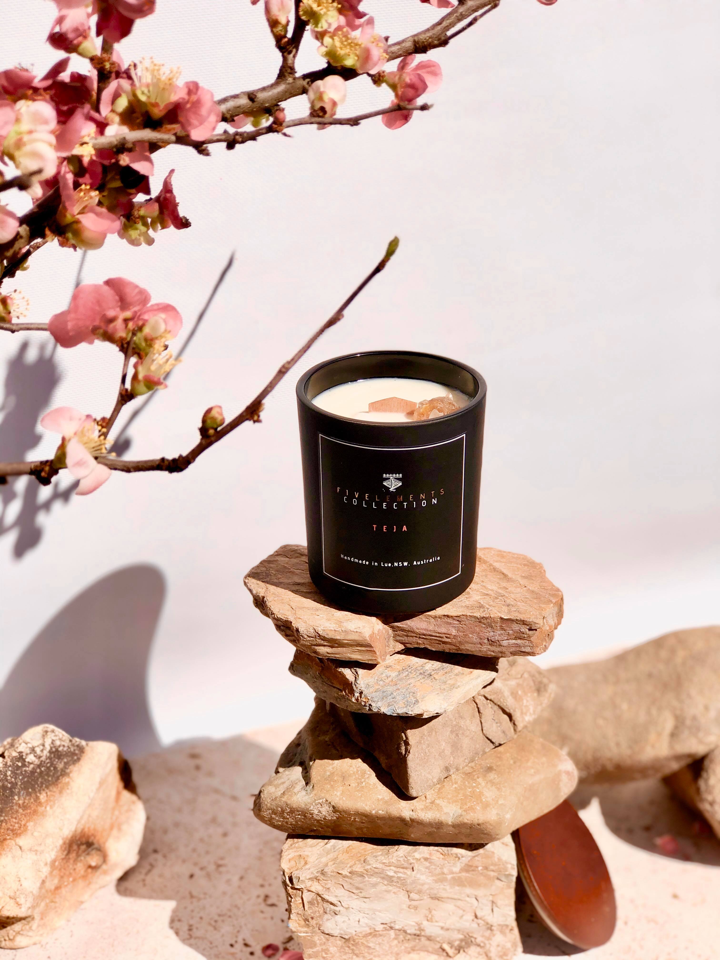TEJA- Fire - Crystal Infused Candle